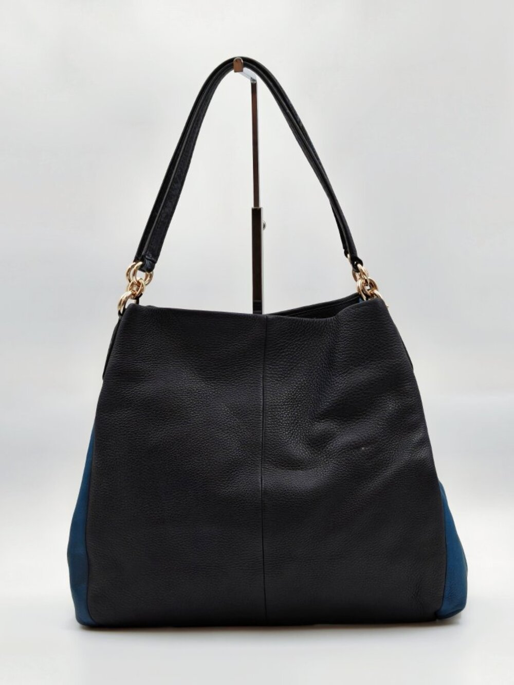 Coach Black Pebbled Leather Large Shoulder Hobo Bag Gold Hardware - Picture 2 of 14